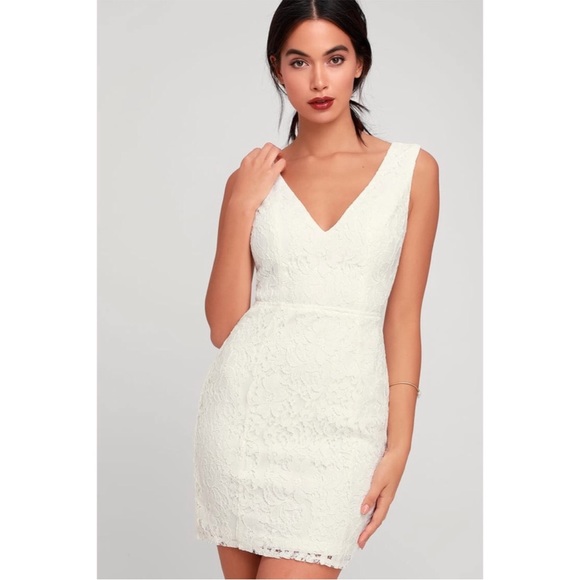LULUS Nevaeh White Lace‎ Cutout Mini Dress Sz-S - Picture 1 of 11